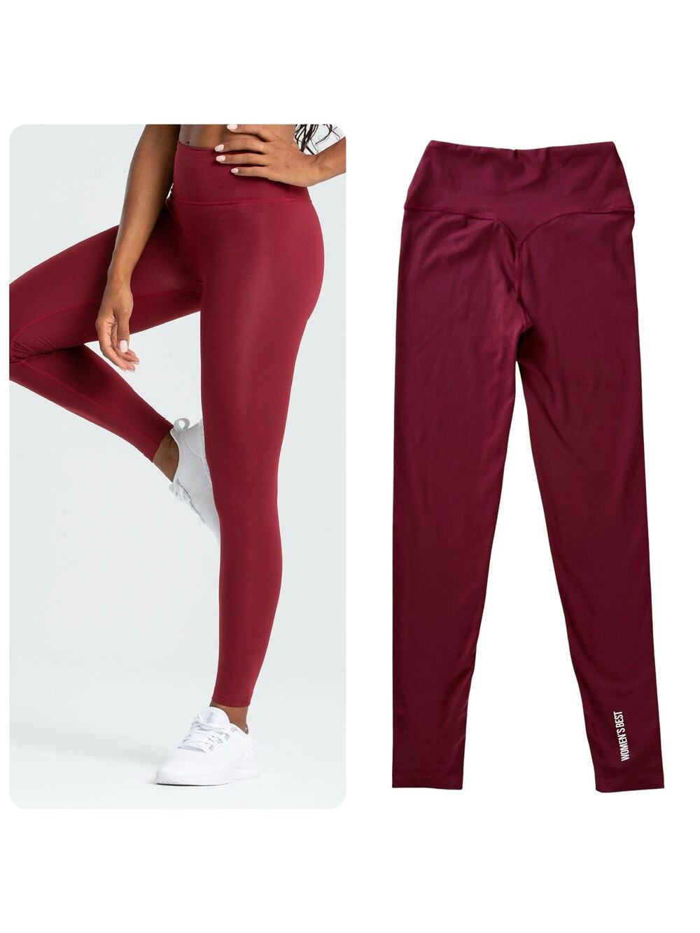 Womens Best Essential Leggings 24" Inseam Bloodstone Burgundy Size S Compression